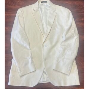 Apt 9 Blazer Mens 42S Cream Linen Blend Modern Fit Sport Coat
